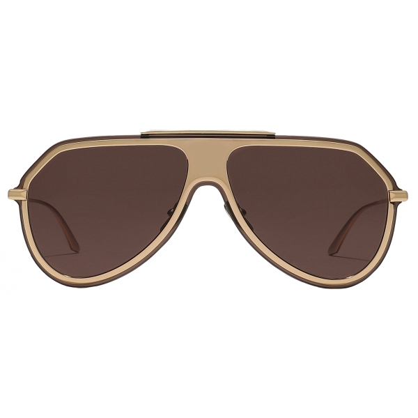 Dolce & Gabbana - DG Metal Classic Sunglasses - Gold Dark Brown - Dolce & Gabbana Eyewear