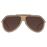 Dolce & Gabbana - DG Metal Classic Sunglasses - Gold Dark Brown - Dolce & Gabbana Eyewear