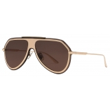 Dolce & Gabbana - DG Metal Classic Sunglasses - Gold Dark Brown - Dolce & Gabbana Eyewear