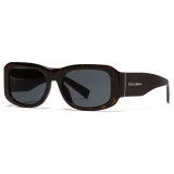 Dolce & Gabbana - Occhiale da Sole Lusso Sartoriale - Avana Grigio Scuro - Dolce & Gabbana Eyewear
