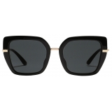 Dolce & Gabbana - DG Flip Sunglasses - Black Gold Dark Grey - Dolce & Gabbana Eyewear