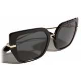 Dolce & Gabbana - Occhiale da Sole DG Flip - Nero Oro Grigio Scuro - Dolce & Gabbana Eyewear