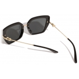 Dolce & Gabbana - DG Flip Sunglasses - Black Gold Dark Grey - Dolce & Gabbana Eyewear