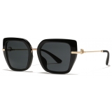 Dolce & Gabbana - Occhiale da Sole DG Flip - Nero Oro Grigio Scuro - Dolce & Gabbana Eyewear