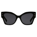 Dolce & Gabbana - Occhiale da Sole DG Logo Plaque - Nero Grigio Scuro - Dolce & Gabbana Eyewear