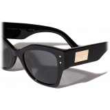 Dolce & Gabbana - Occhiale da Sole DG Logo Plaque - Nero Grigio Scuro - Dolce & Gabbana Eyewear