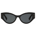 Dolce & Gabbana - Occhiale da Sole DG Logo Plaque - Nero Grigio Scuro - Dolce & Gabbana Eyewear