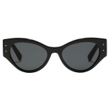 Dolce & Gabbana - Occhiale da Sole DG Logo Plaque - Nero Grigio Scuro - Dolce & Gabbana Eyewear