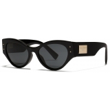 Dolce & Gabbana - Occhiale da Sole DG Logo Plaque - Nero Grigio Scuro - Dolce & Gabbana Eyewear