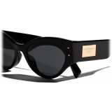 Dolce & Gabbana - Occhiale da Sole DG Logo Plaque - Nero Grigio Scuro - Dolce & Gabbana Eyewear