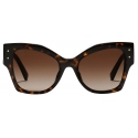 Dolce & Gabbana - Occhiale da Sole DG Logo Plaque - Avana Marrone Sfumate - Dolce & Gabbana Eyewear