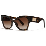 Dolce & Gabbana - Occhiale da Sole DG Logo Plaque - Avana Marrone Sfumate - Dolce & Gabbana Eyewear