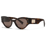 Dolce & Gabbana - Occhiale da Sole DG Logo Plaque - Avana Marrone Scuro - Dolce & Gabbana Eyewear