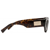 Dolce & Gabbana - Occhiale da Sole DG Logo Plaque - Avana Marrone Scuro - Dolce & Gabbana Eyewear