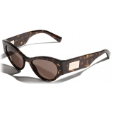 Dolce & Gabbana - Occhiale da Sole DG Logo Plaque - Avana Marrone Scuro - Dolce & Gabbana Eyewear