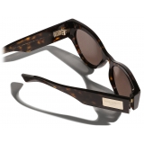 Dolce & Gabbana - Occhiale da Sole DG Logo Plaque - Avana Marrone Scuro - Dolce & Gabbana Eyewear