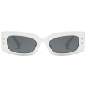 Dolce & Gabbana - Occhiale da Sole DG Plaque - Bianco Grigio Scuro - Dolce & Gabbana Eyewear
