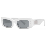 Dolce & Gabbana - Occhiale da Sole DG Plaque - Bianco Grigio Scuro - Dolce & Gabbana Eyewear