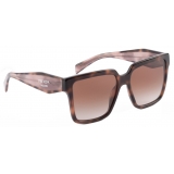 Prada - Prada Logo - Rectangular Sunglasses - Mauve Tortoiseshell Dark Brown Gradient - Prada Collection - Sunglasses