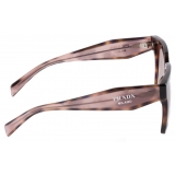 Prada - Prada Logo - Rectangular Sunglasses - Mauve Tortoiseshell Dark Brown Gradient - Prada Collection - Sunglasses