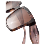 Prada - Prada Logo - Rectangular Sunglasses - Mauve Tortoiseshell Dark Brown Gradient - Prada Collection - Sunglasses