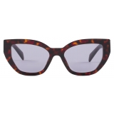 Prada - Prada Logo - Cat Eye Sunglasses - Briarwood tortoiseshell Dark Blue Denim - Prada Collection - Sunglasses