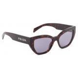 Prada - Prada Logo - Cat Eye Sunglasses - Briarwood tortoiseshell Dark Blue Denim - Prada Collection - Sunglasses