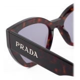 Prada - Prada Logo - Cat Eye Sunglasses - Briarwood tortoiseshell Dark Blue Denim - Prada Collection - Sunglasses