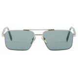 Prada - Prada Logo - Rectangular Sunglasses - Silver Eden Green - Prada Collection - Sunglasses - Prada Eyewear