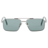 Prada - Prada Logo - Rectangular Sunglasses - Silver Eden Green - Prada Collection - Sunglasses - Prada Eyewear