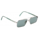 Prada - Prada Logo - Rectangular Sunglasses - Silver Eden Green - Prada Collection - Sunglasses - Prada Eyewear