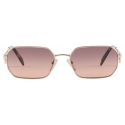 Prada - Prada Triangle Logo - Rectangular Sunglasses - Pale Gold Caramel Gradient - Prada Collection - Sunglasses