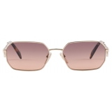 Prada - Prada Triangle Logo - Rectangular Sunglasses - Pale Gold Caramel Gradient - Prada Collection - Sunglasses