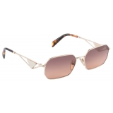Prada - Prada Triangle Logo - Rectangular Sunglasses - Pale Gold Caramel Gradient - Prada Collection - Sunglasses