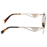 Prada - Prada Triangle Logo - Rectangular Sunglasses - Pale Gold Caramel Gradient - Prada Collection - Sunglasses