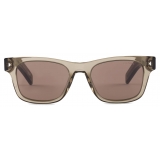 Prada - Prada Iconic Metal Plaque - Square Sunglasses - Transparent Brown Walnut - Prada Collection - Sunglasses