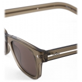 Prada - Prada Iconic Metal Plaque - Square Sunglasses - Transparent Brown Walnut - Prada Collection - Sunglasses