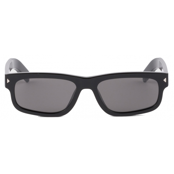 Prada - Prada Iconic Metal Plaque - Rectangular Sunglasses - Black Slate Gray - Prada Collection - Sunglasses - Prada
