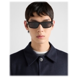 Prada - Prada Iconic Metal Plaque - Rectangular Sunglasses - Black Slate Gray - Prada Collection - Sunglasses - Prada