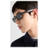 Prada - Prada Iconic Metal Plaque - Rectangular Sunglasses - Black Slate Gray - Prada Collection - Sunglasses - Prada