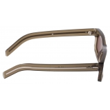 Prada - Prada Iconic Metal Plaque - Rectangular Sunglasses - Transparent Brown Walnut - Prada Collection - Sunglasses