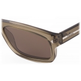 Prada - Prada Iconic Metal Plaque - Rectangular Sunglasses - Transparent Brown Walnut - Prada Collection - Sunglasses