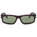 Prada - Prada Iconic Metal Plaque - Rectangular Sunglasses - Briarwood Tortoiseshell Willow Green - Prada Collection