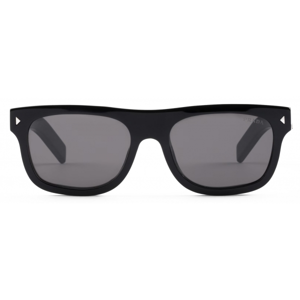 Prada - Prada Iconic Metal Plaque - Square Sunglasses - Black Slate Gray - Prada Collection - Sunglasses - Prada