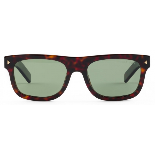 Prada - Prada Iconic Metal Plaque - Square Sunglasses - Briarwood Tortoiseshell Willow Green - Prada Collection