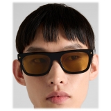 Prada - Prada Iconic Metal Plaque - Square Sunglasses - Black Honey - Prada Collection - Sunglasses - Prada Eyewear