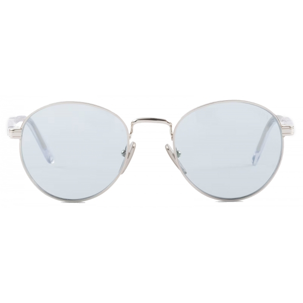Prada - Prada Iconic Metal Plaque - Aviator Sunglasses - Silver Blue - Prada Collection - Sunglasses - Prada Eyewear