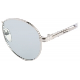 Prada - Prada Iconic Metal Plaque - Aviator Sunglasses - Silver Blue - Prada Collection - Sunglasses - Prada Eyewear