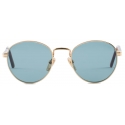 Prada - Prada Iconic Metal Plaque - Aviator Sunglasses - Pale Gold Lake Blue - Prada Collection - Sunglasses - Prada