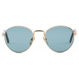 Prada - Prada Iconic Metal Plaque - Aviator Sunglasses - Pale Gold Lake Blue - Prada Collection - Sunglasses - Prada